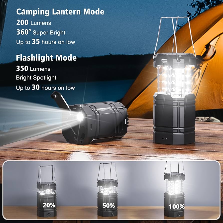 Amazon.com: 3000mAh Rechargeable Camping Lantern – Solar